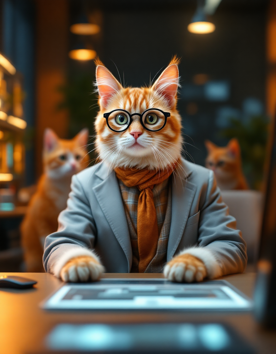Gatto professore occhiali